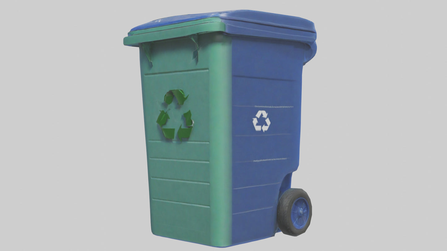 Recycling bin model VR / AR / low-poly
