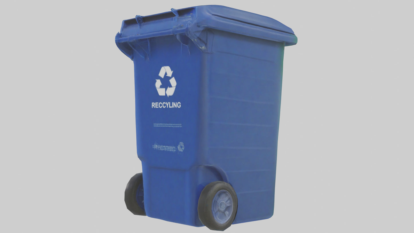 Recycling bin model VR / AR / low-poly