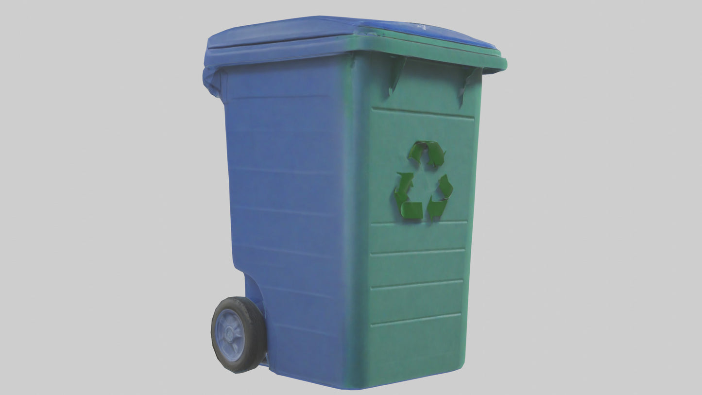 Recycling bin model VR / AR / low-poly