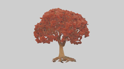 3D model Red Alder tree model VR / AR / low-poly