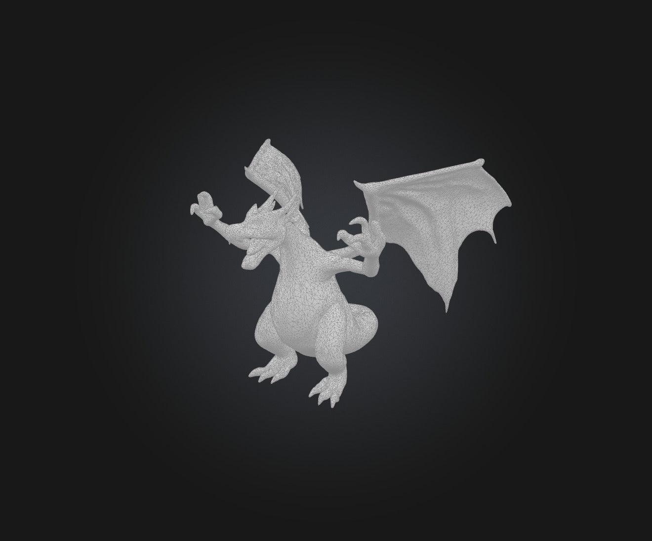 3D model Red Dragon VR / AR / low-poly