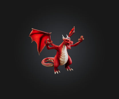 3D model Red Dragon VR / AR / low-poly