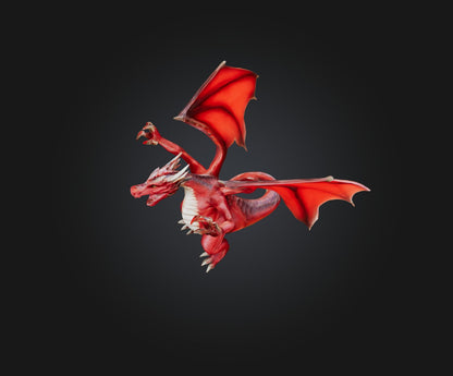 3D model Red Dragon VR / AR / low-poly