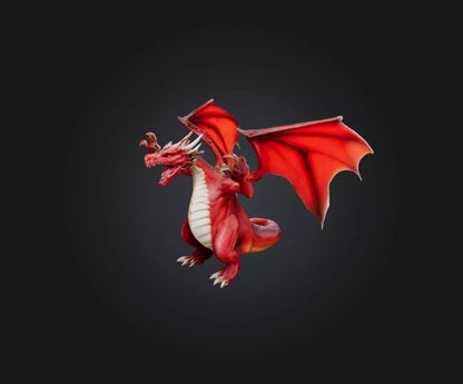 3D model Red Dragon VR / AR / low-poly
