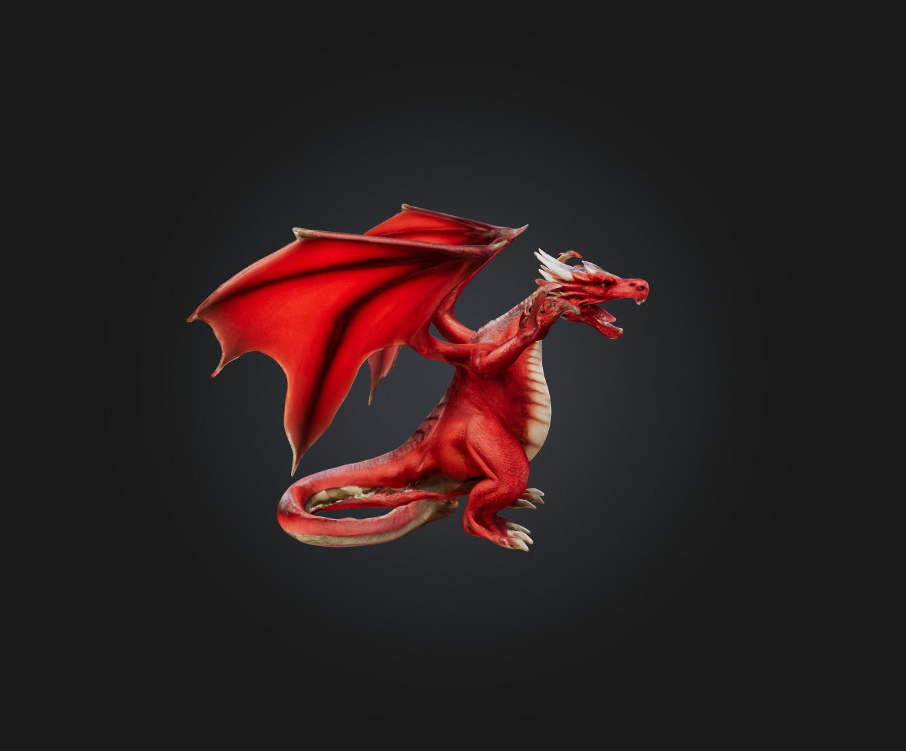 3D model Red Dragon VR / AR / low-poly
