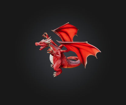 3D model Red Dragon VR / AR / low-poly