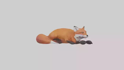 Red Fox resting model VR / AR / low-poly