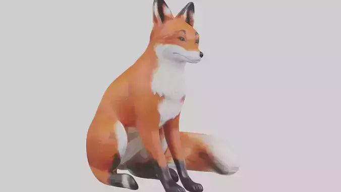 Red Fox sitting model VR / AR / low-poly