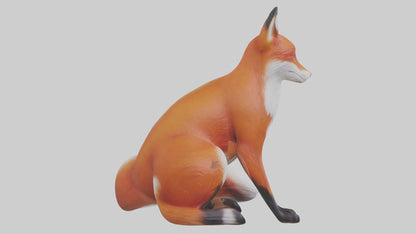 Red Fox sitting model VR / AR / low-poly