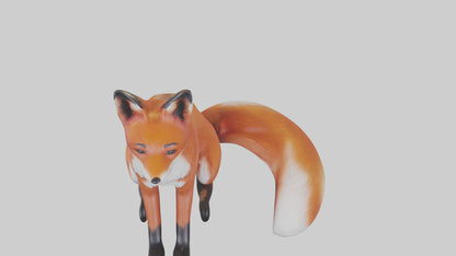 Red Fox sitting model VR / AR / low-poly