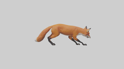 Red Fox stalking model VR / AR / low-poly