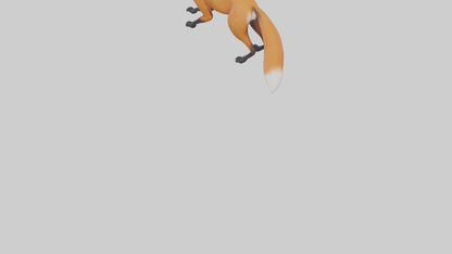 Red Fox stalking model VR / AR / low-poly