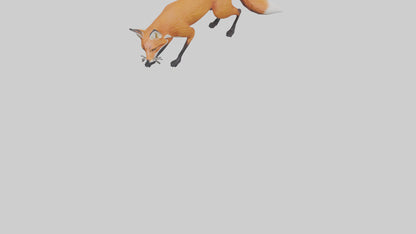 Red Fox stalking model VR / AR / low-poly