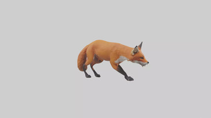 Red Fox stalking model VR / AR / low-poly