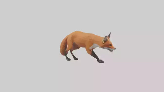 Red Fox stalking model VR / AR / low-poly