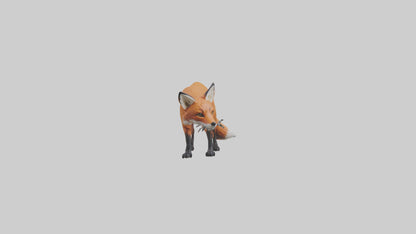 Red Fox stalking model VR / AR / low-poly