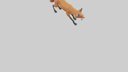 Red Fox stalking model VR / AR / low-poly