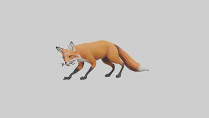 Red Fox stalking model VR / AR / low-poly