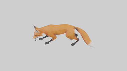 Red Fox stalking model VR / AR / low-poly