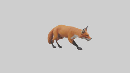 Red Fox stalking model VR / AR / low-poly