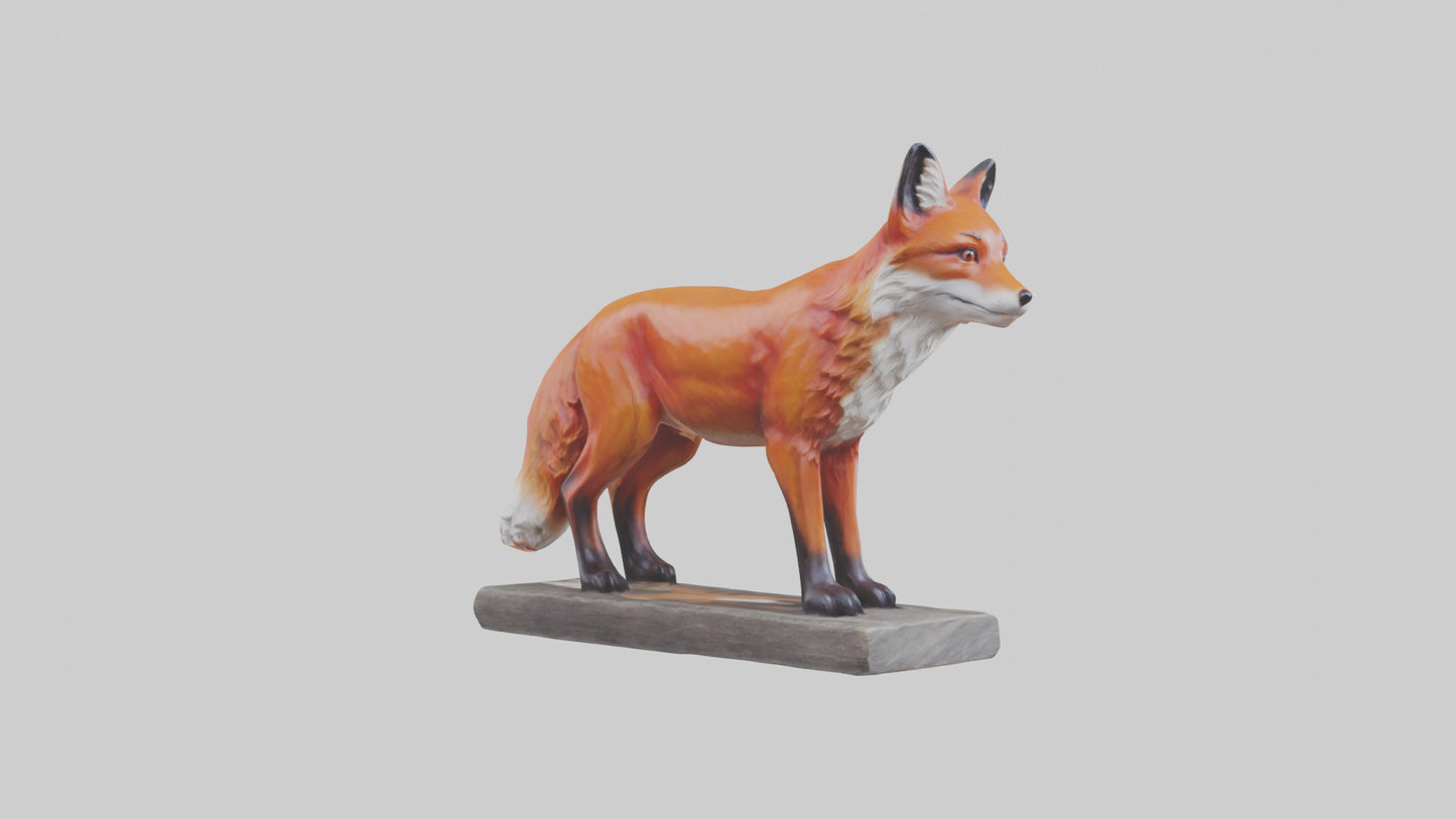 3D model Red Fox statue model VR / AR / low-poly
