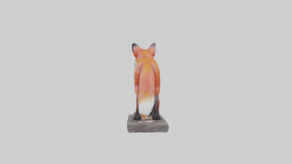3D model Red Fox statue model VR / AR / low-poly