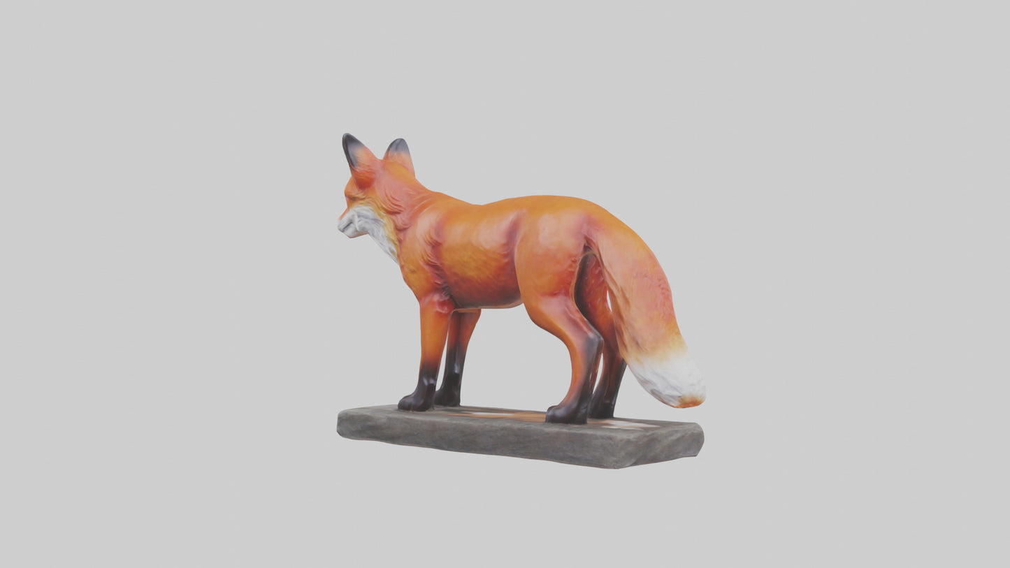 3D model Red Fox statue model VR / AR / low-poly