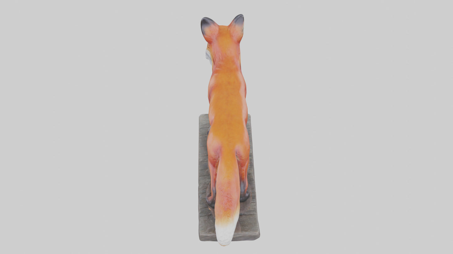 3D model Red Fox statue model VR / AR / low-poly