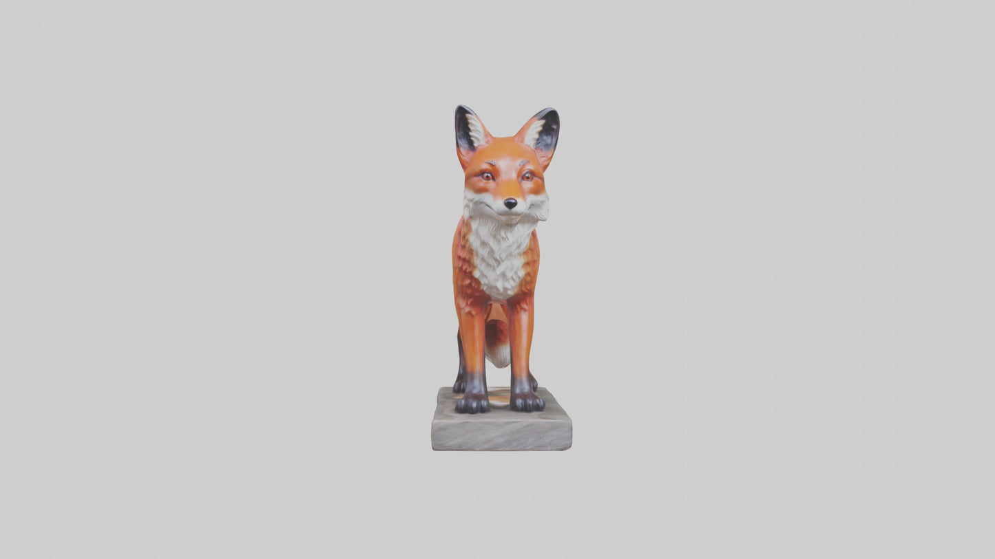 3D model Red Fox statue model VR / AR / low-poly