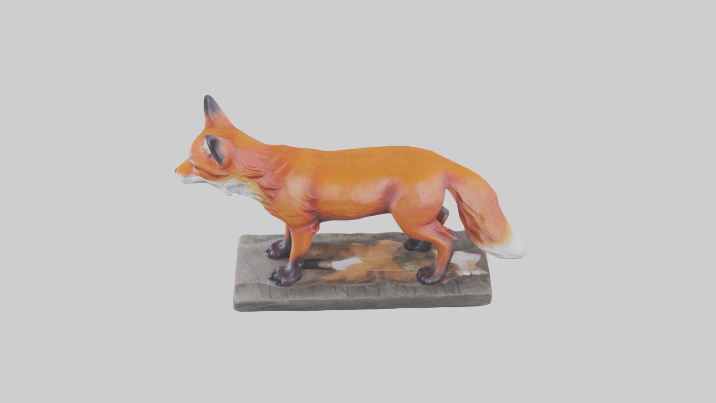 3D model Red Fox statue model VR / AR / low-poly