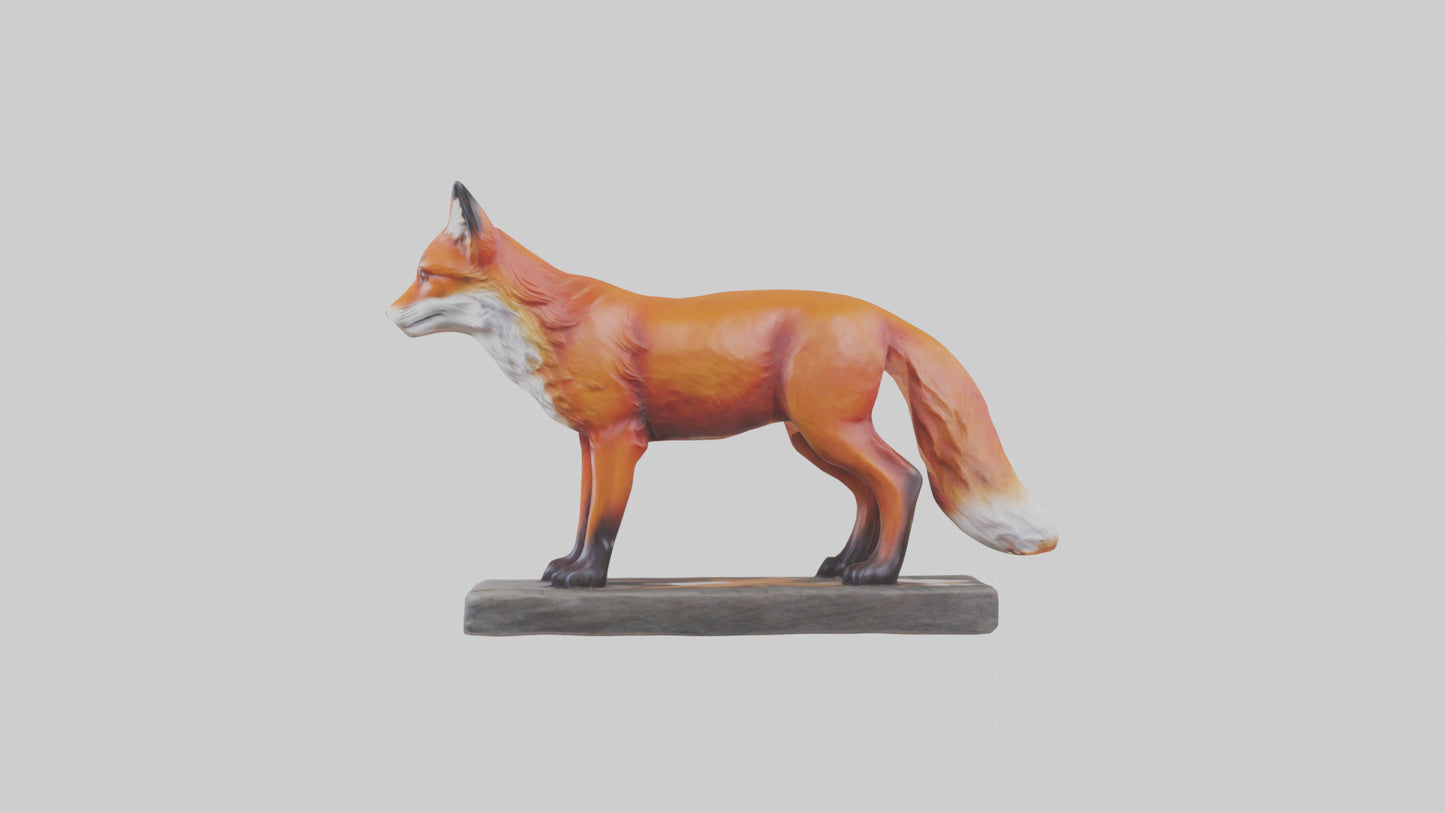3D model Red Fox statue model VR / AR / low-poly