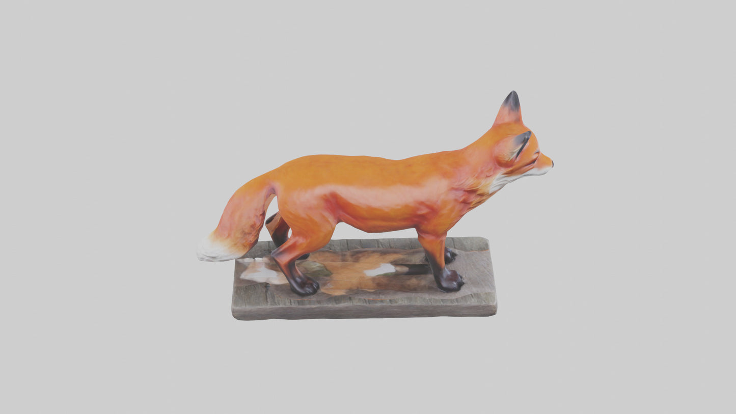 3D model Red Fox statue model VR / AR / low-poly