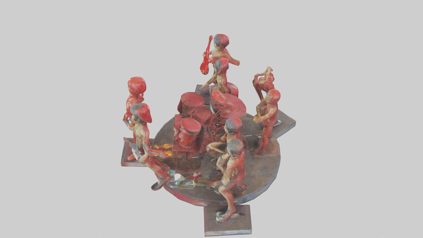 3D model Red Hot Chili Peppers statue model VR / AR / low-poly