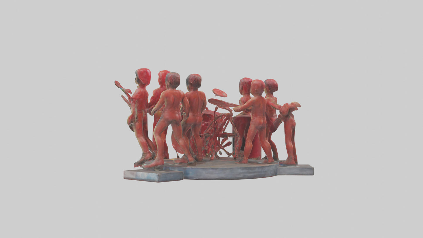 3D model Red Hot Chili Peppers statue model VR / AR / low-poly
