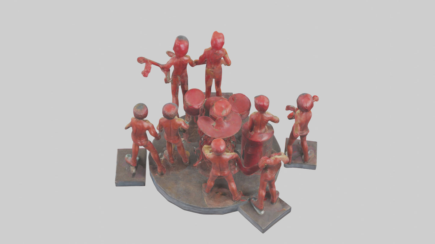 3D model Red Hot Chili Peppers statue model VR / AR / low-poly