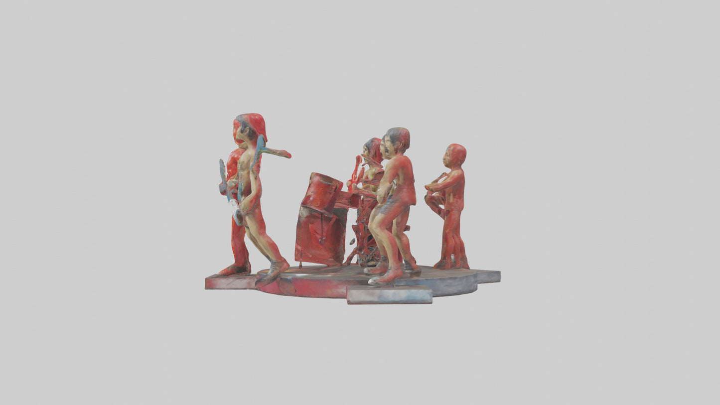 3D model Red Hot Chili Peppers statue model VR / AR / low-poly