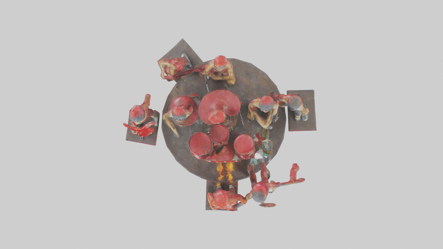 3D model Red Hot Chili Peppers statue model VR / AR / low-poly