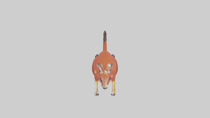 Red Kangaroo hopping model VR / AR / low-poly