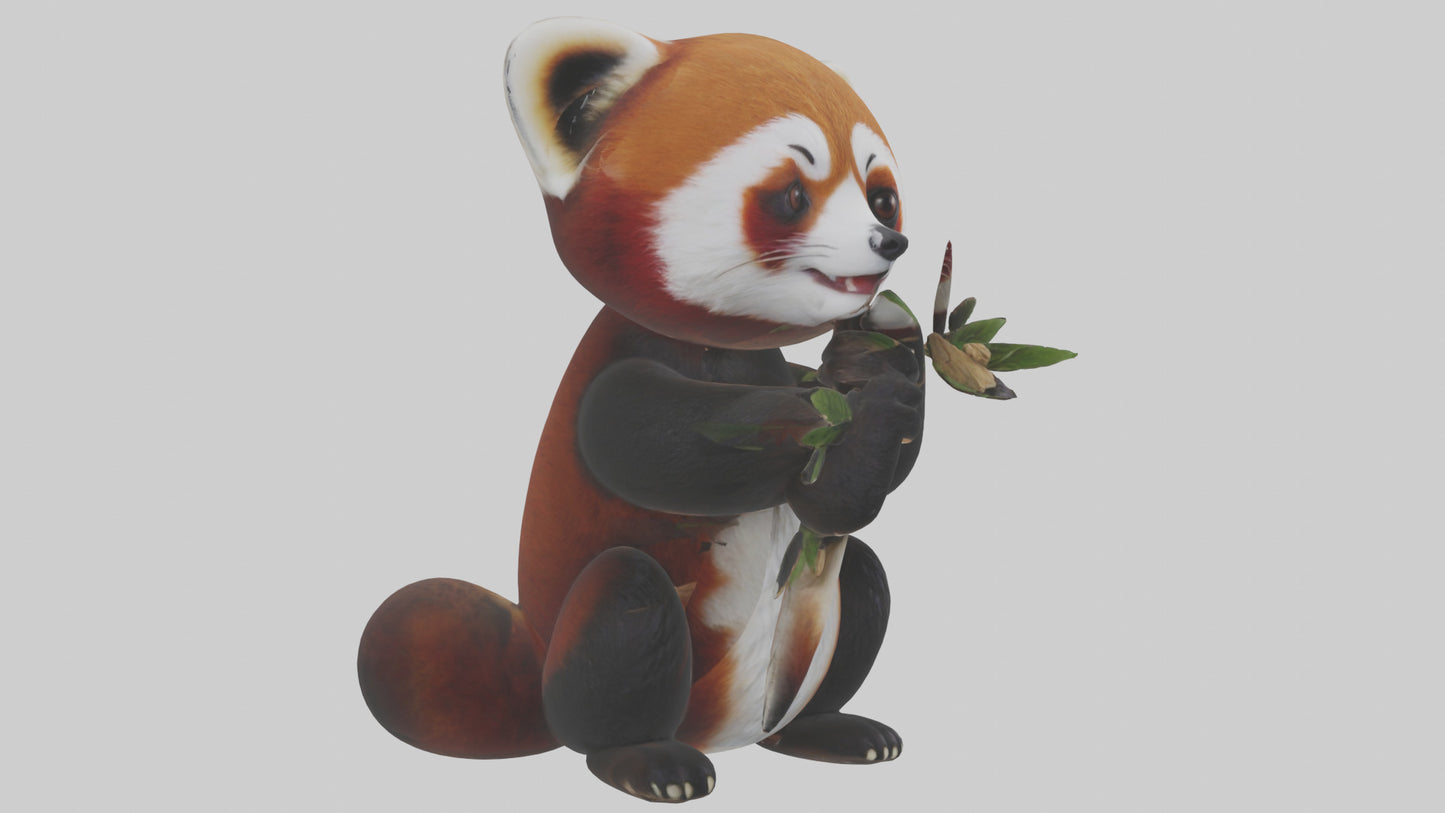 Red Panda playing model VR / AR / low-poly