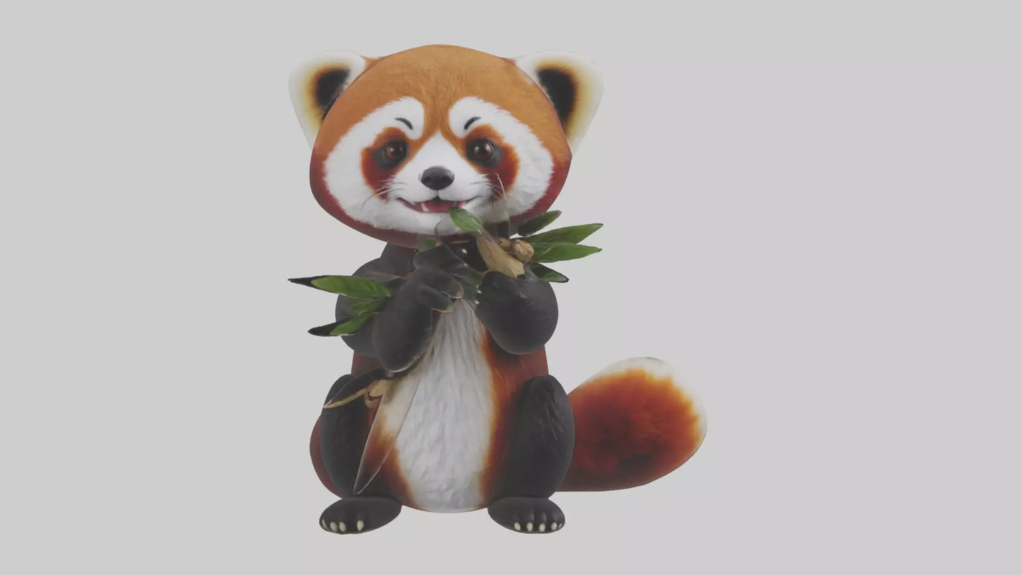Red Panda playing model VR / AR / low-poly