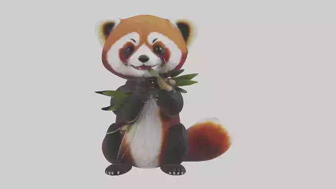 Red Panda playing model VR / AR / low-poly