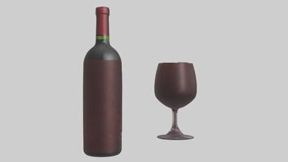 3D model Red wine model VR / AR / low-poly