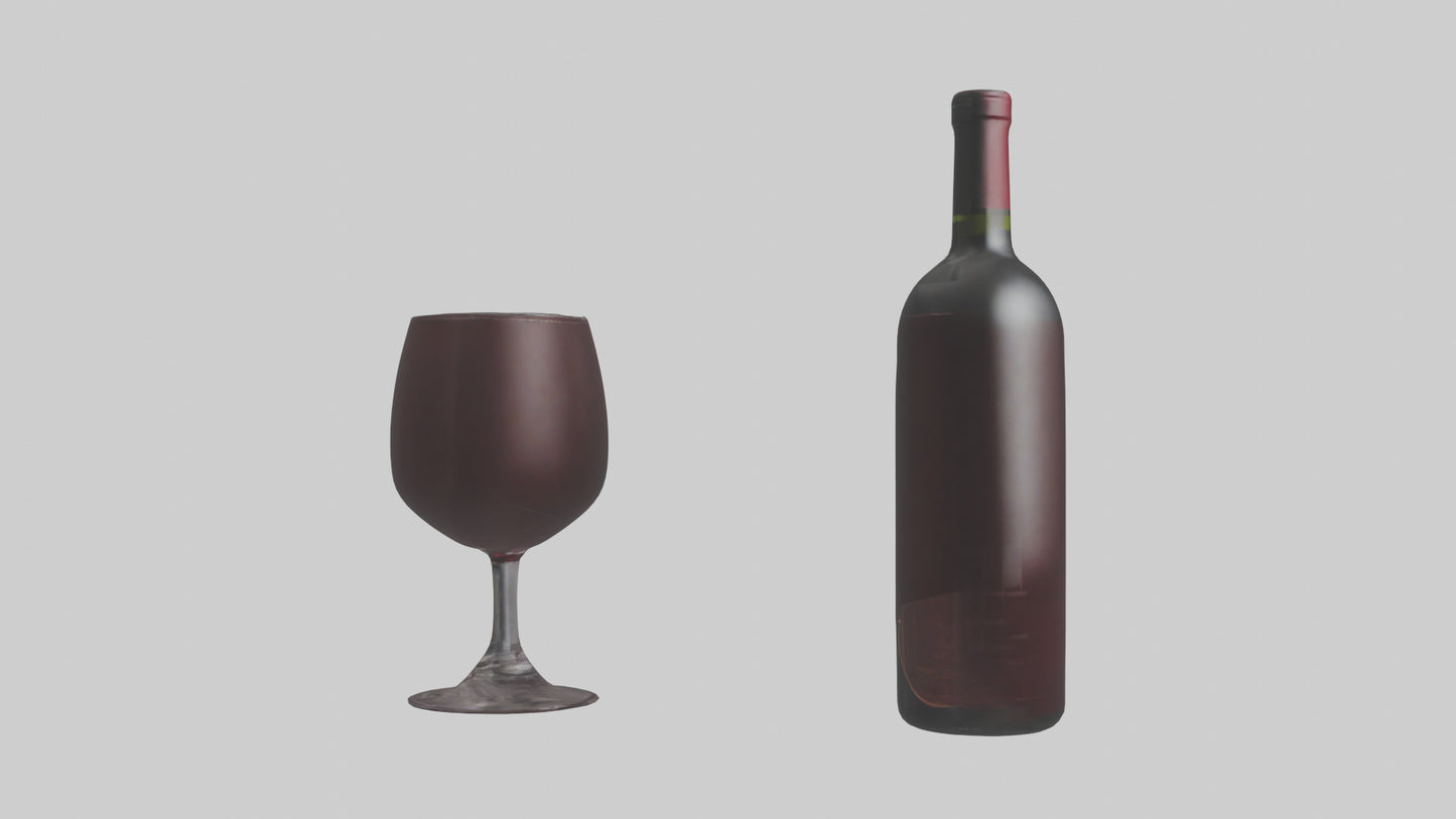 3D model Red wine model VR / AR / low-poly