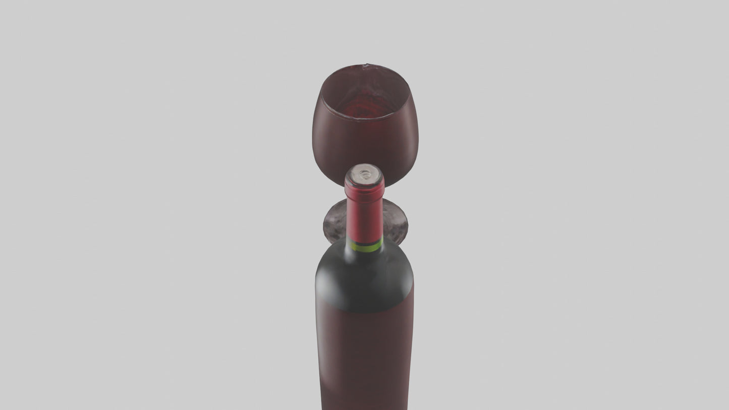 3D model Red wine model VR / AR / low-poly