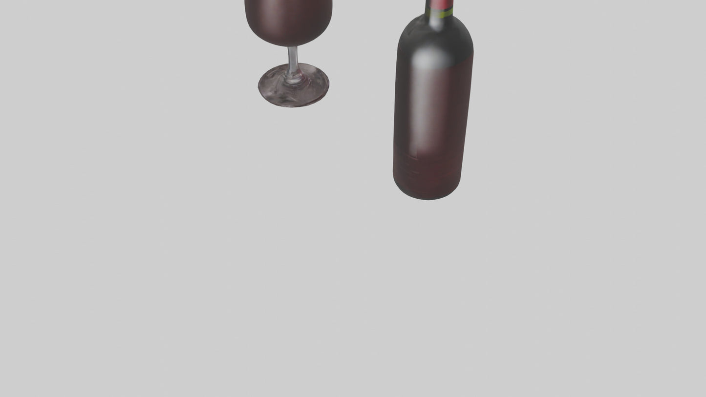 3D model Red wine model VR / AR / low-poly