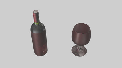 3D model Red wine model VR / AR / low-poly