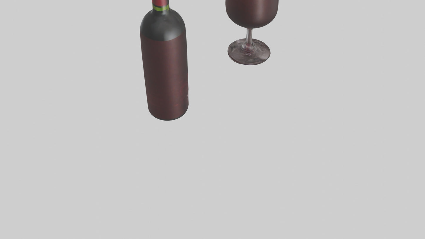3D model Red wine model VR / AR / low-poly