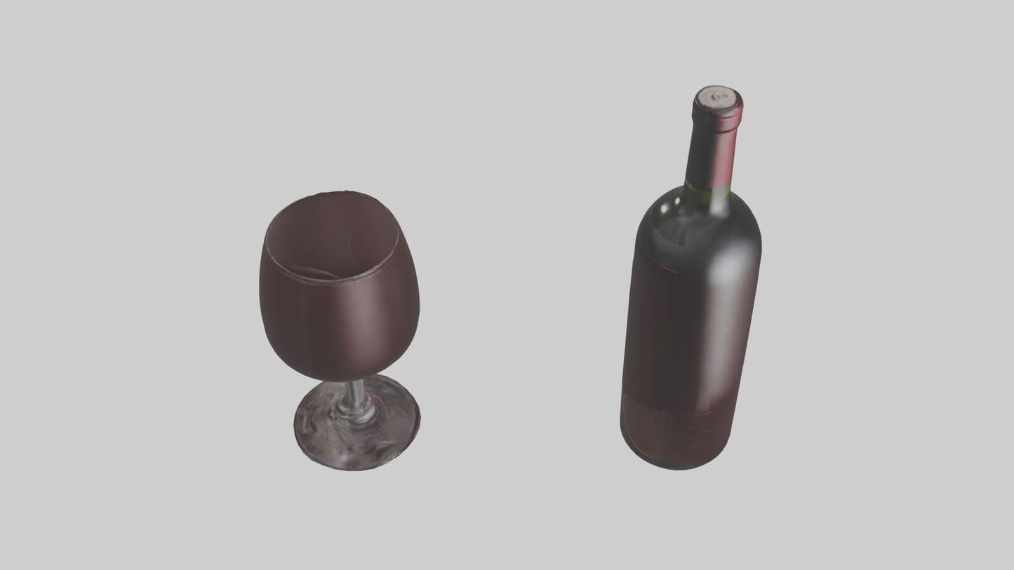 3D model Red wine model VR / AR / low-poly