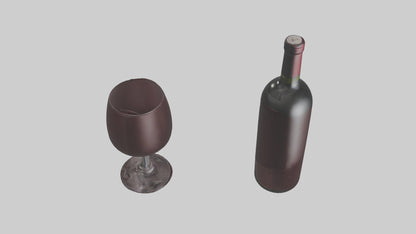 3D model Red wine model VR / AR / low-poly
