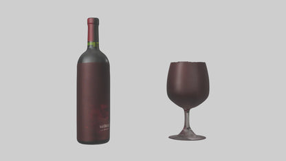 3D model Red wine model VR / AR / low-poly